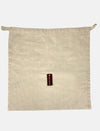 Medium Cotton Drawstring Pouch with leather