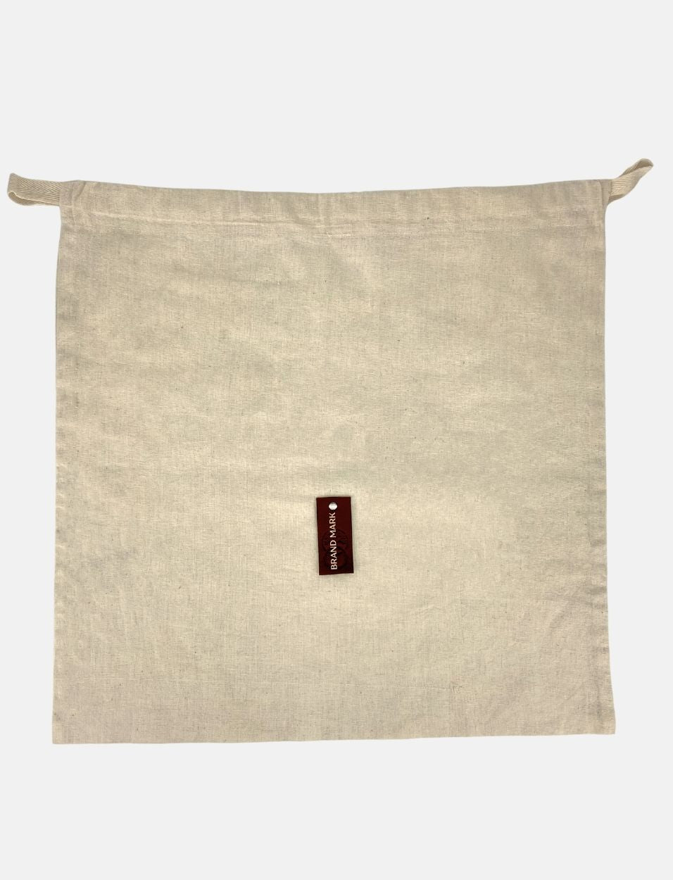 Medium Cotton Drawstring Pouch with leather