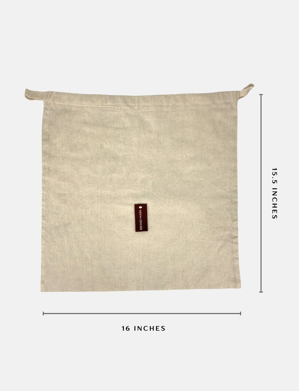 Medium Cotton Drawstring Pouch with leather