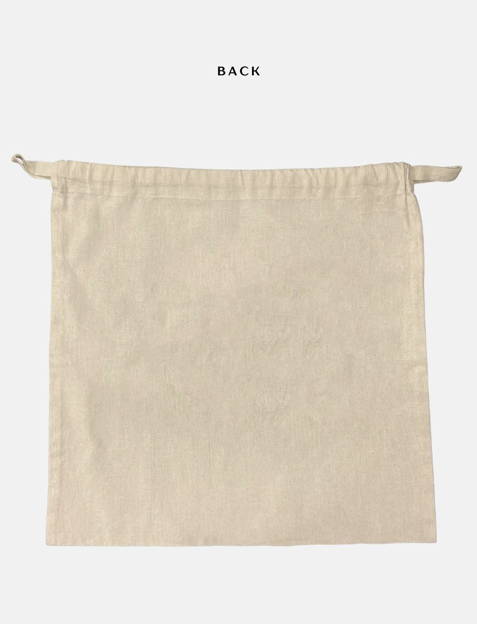 Medium Cotton Drawstring Pouch with leather