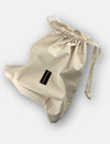 Medium Cotton Drawstring Pouch with leather