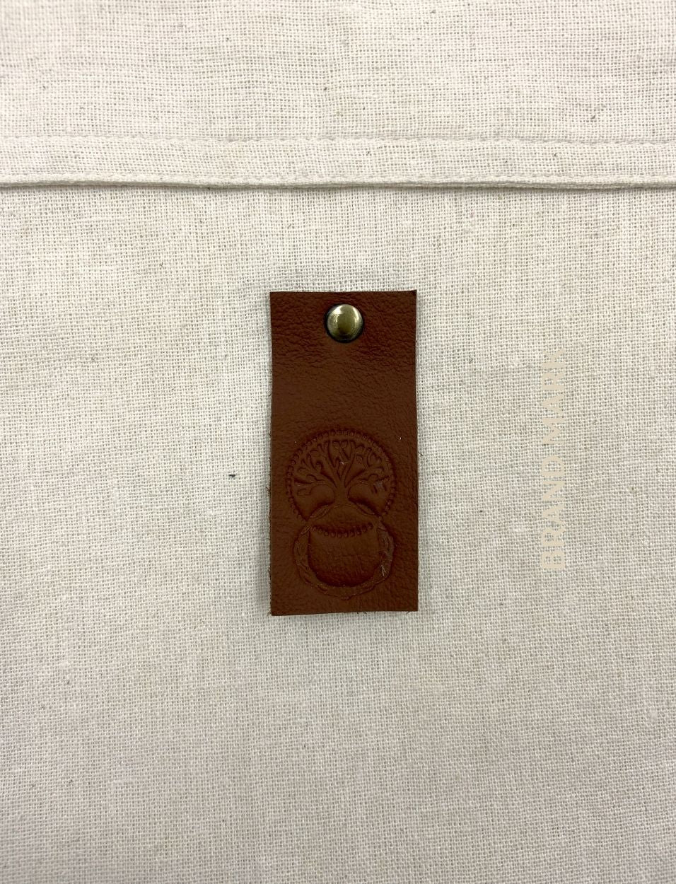 Large Cotton packaging bag with leather