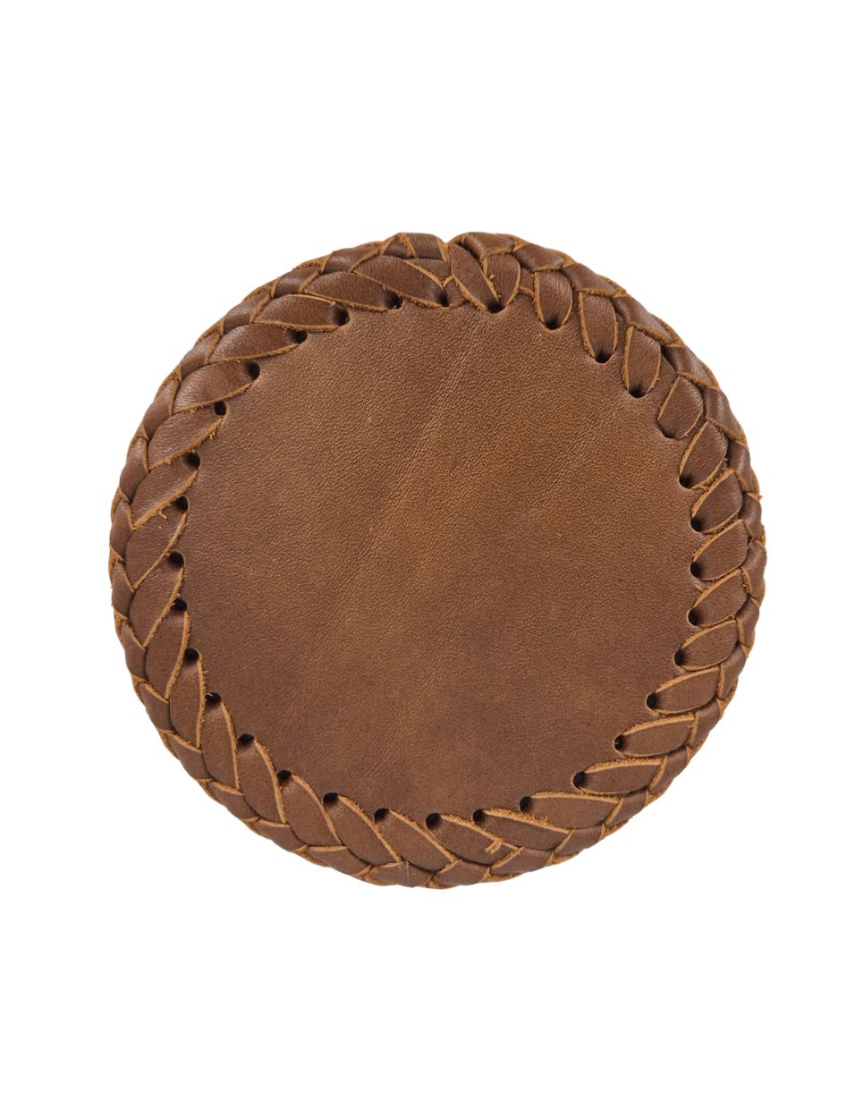 Round Leather Handmade Coaster for Cups & Mugs (Set of 6)