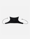 Minimalist black suede corset belt with adjustable ties on white background