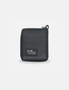 Timeless black leather gender-neutral wallet with zipper and ECO NOCK logo, handcrafted in India