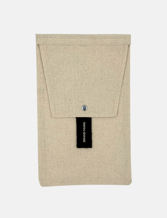 Small Cotton packaging pouch with leather